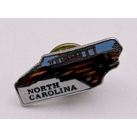 Vintage North Carolina Pin State Map Enamel Lapel Hat Souvenir - Picture 5 of 6